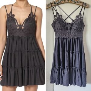 Zenana Tiered Lace Mini Dress